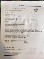 The Dizzy Hen menu