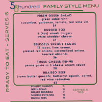 58hundred menu