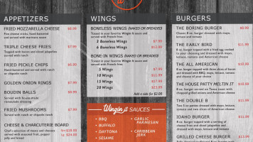 Just Wingin It menu