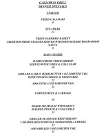 Galloway Grill menu