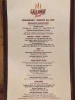 Galloway Grill menu