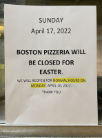 Boston Pizzeria menu