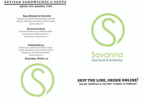 Savanna Salad Bowls Sandwiches inside