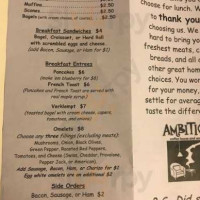 Ambition Coffee Eatery, Inc menu
