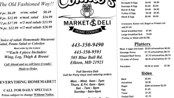 Connies Market menu