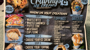 Cravings Ice Cream menu