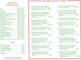Morano's Gourmet Market menu