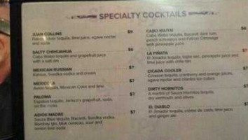 Cicada Cantina menu