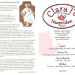 Clara J's Cardápio
