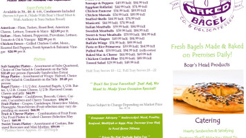 Naked Bagel Co. Delicatessen menu