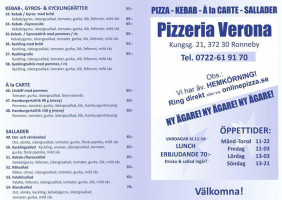 Verona Pizzeria menu