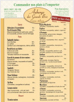 Auberge des Grands Bois menu