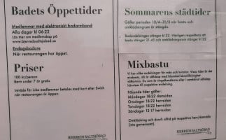 Bjerreds Saltsjöbad Kallbadhus Restaurang menu