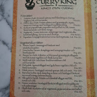 Curry King menu