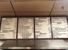 Western Bagel menu