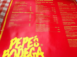 Pepes Bodega menu