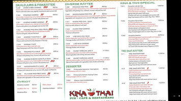 Theodore Thai menu