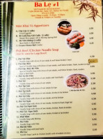 Ba Lẹ menu