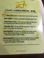 Arturo's menu