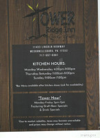 Tower Ridge Inn &grill menu