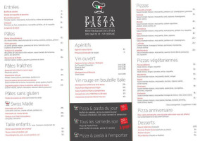 Hôtel Pizza Pasta St-cergue menu