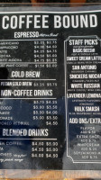 Coffee Bound menu