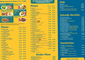 Trienge Pizza Und Kebab menu