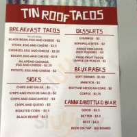 Tin Roof Tacos menu