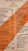 Mariscos La Jaiva menu