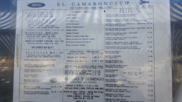 Tacos El Camaroncito menu