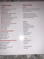 Fresh A-mex menu