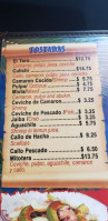 Mariscos El Rafa menu