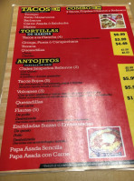 Tacos El Rorro menu