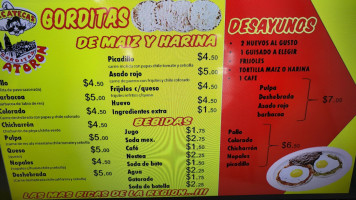 Gorditas Zacatecas El Atoron menu
