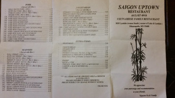 Saigon Uptown menu