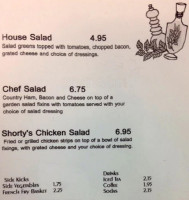 Shorty's Cookin Country menu