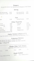 Bradley’s Seafood Steaks menu