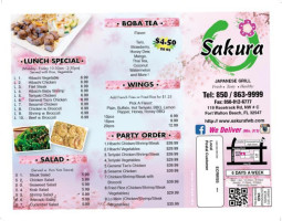 Sakura Sushi&hibachi menu