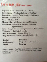 Restaurace Klenovice menu