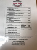 Orient House Chinese Sushi menu