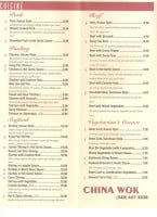 China Wok menu