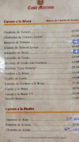 Bar Restaurante Casa Mariano menu