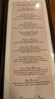 Victoria's Pisco Lounge menu