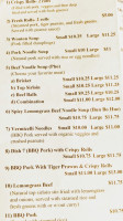 Pho Crazy menu