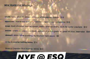 Ellis Square Social menu