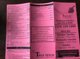 Thai Spice Noodle House menu