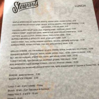 Stewart's menu
