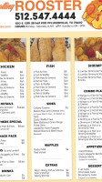 Rolling Rooster menu