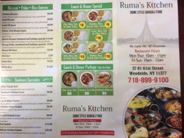 Ruma's Kitchen menu