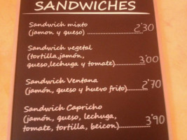 Café El Capricho menu